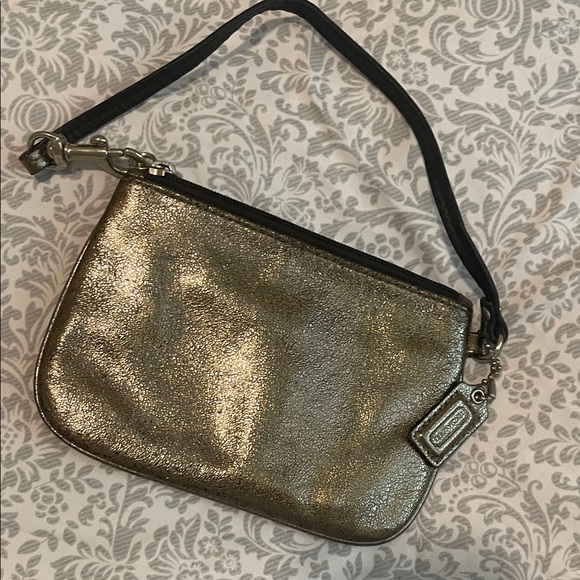 Coach Gold Metallic Wristlet - Picture 1 of 7